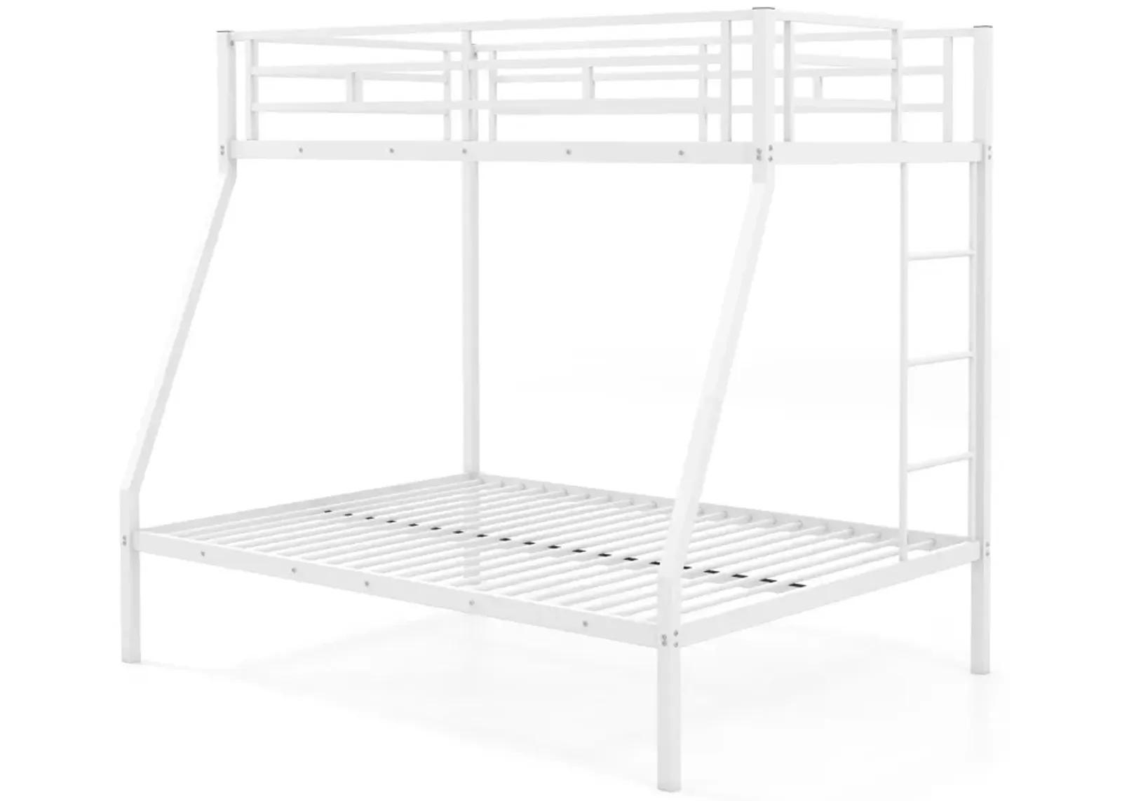 Space-saving Metal Slatted Bed Frame for Teens and Adults Noise-free No Box Spring Needed-White