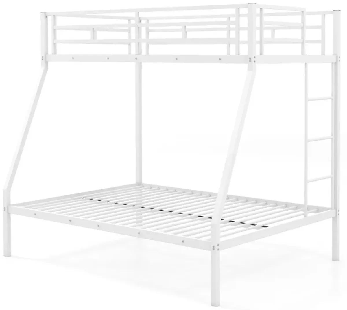 Space-saving Metal Slatted Bed Frame for Teens and Adults Noise-free No Box Spring Needed-White