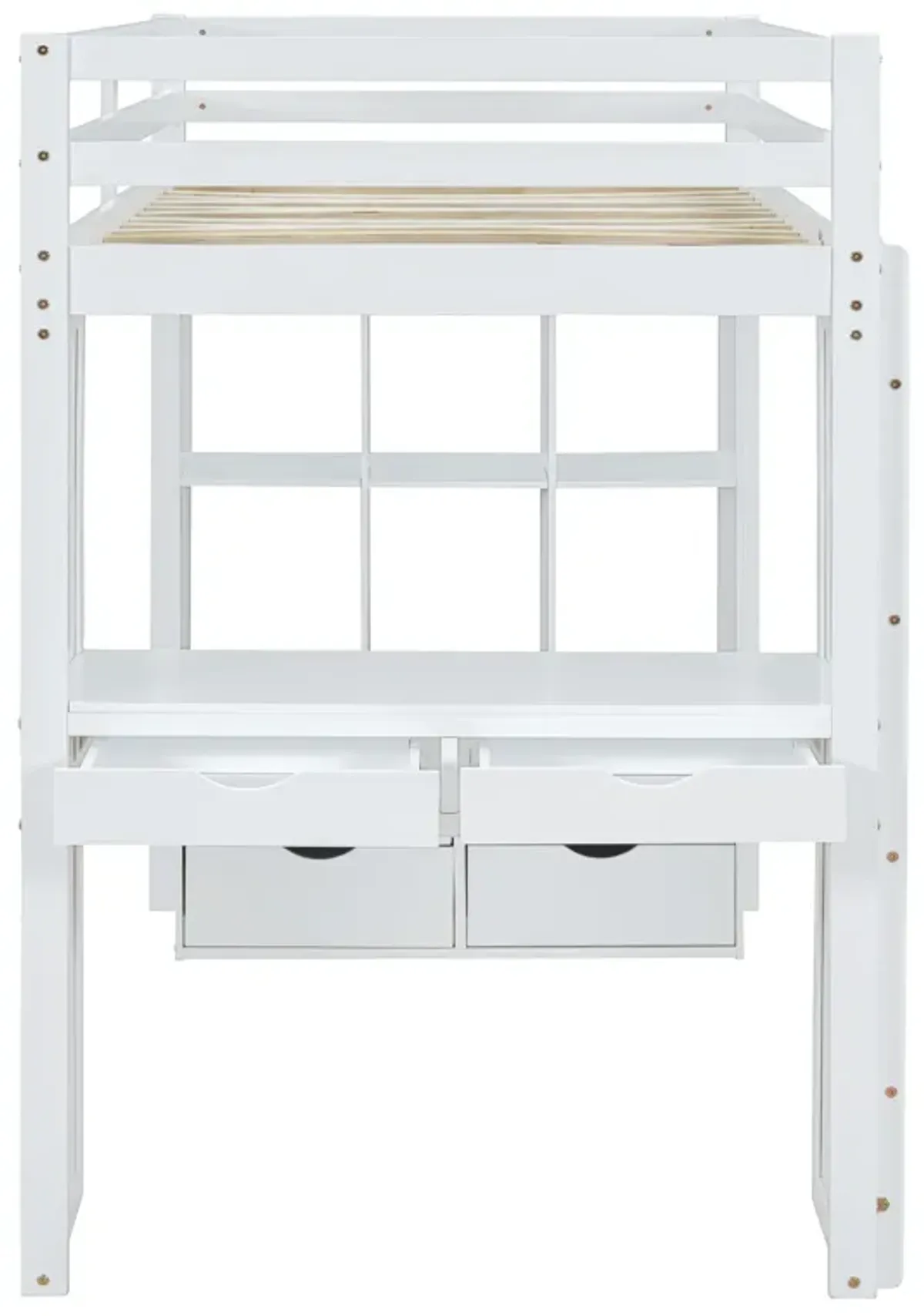 Merax Storage Loft Bed with Writing Desk