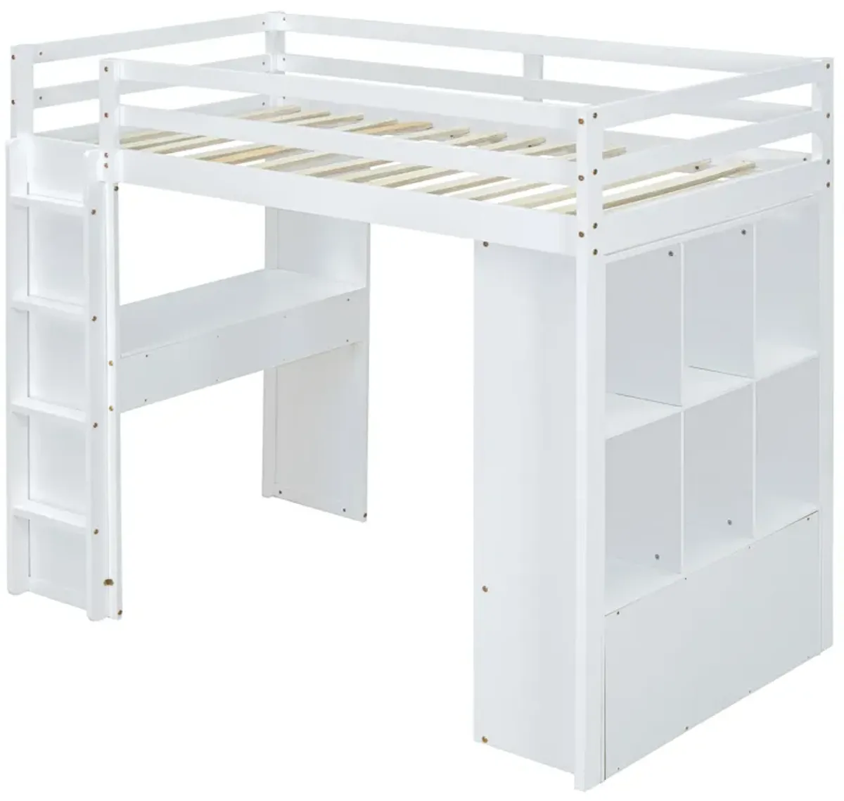 Merax Storage Loft Bed with Writing Desk