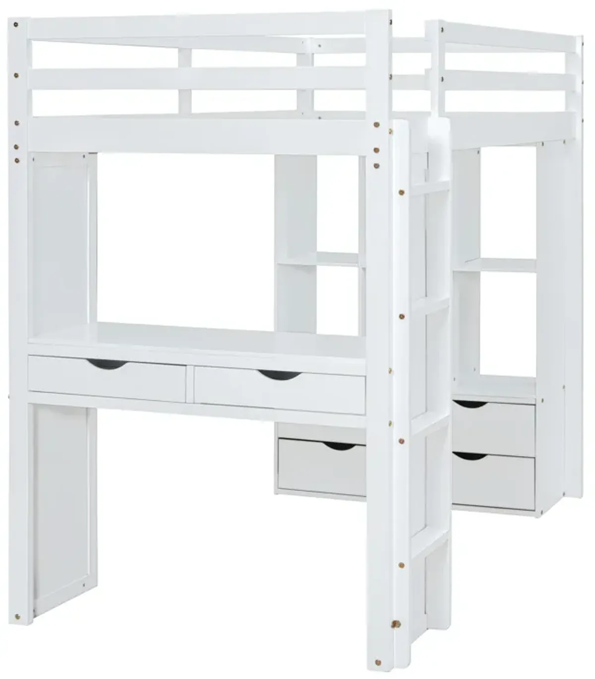 Merax Storage Loft Bed with Writing Desk