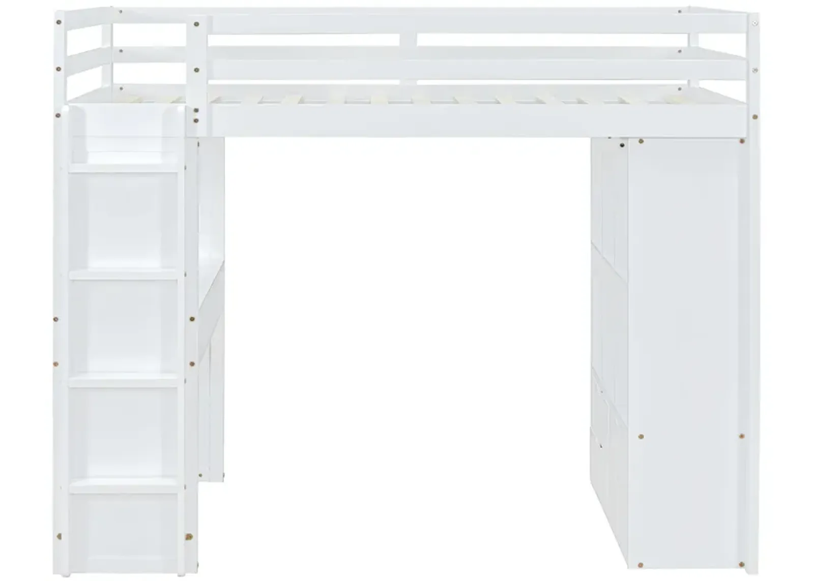 Merax Storage Loft Bed with Writing Desk