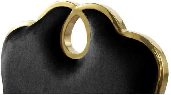 Gernot Black Velvet with Gold Dining Chairs, Set of 2