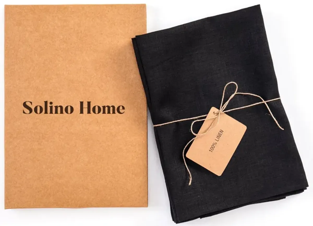 Solino Home 100% Pure Linen Dinner Napkin 20 x 20 Inch Set of 4 | Fete