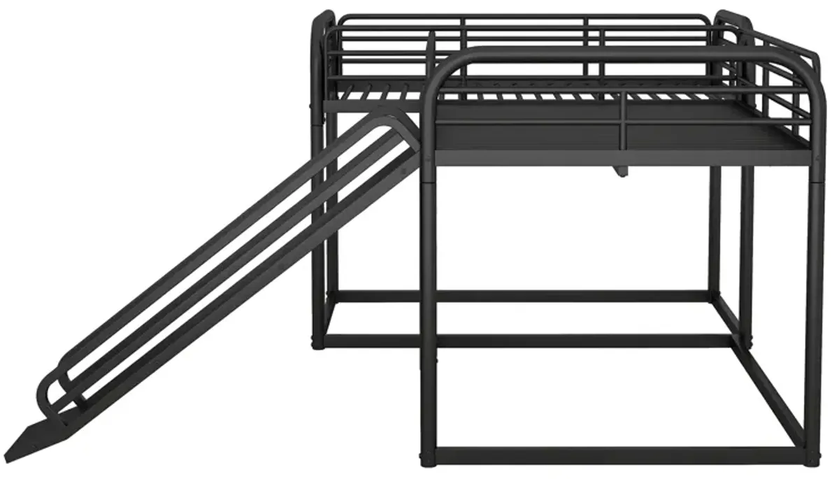 Quad L-Shaped Bunk Bed with Slide