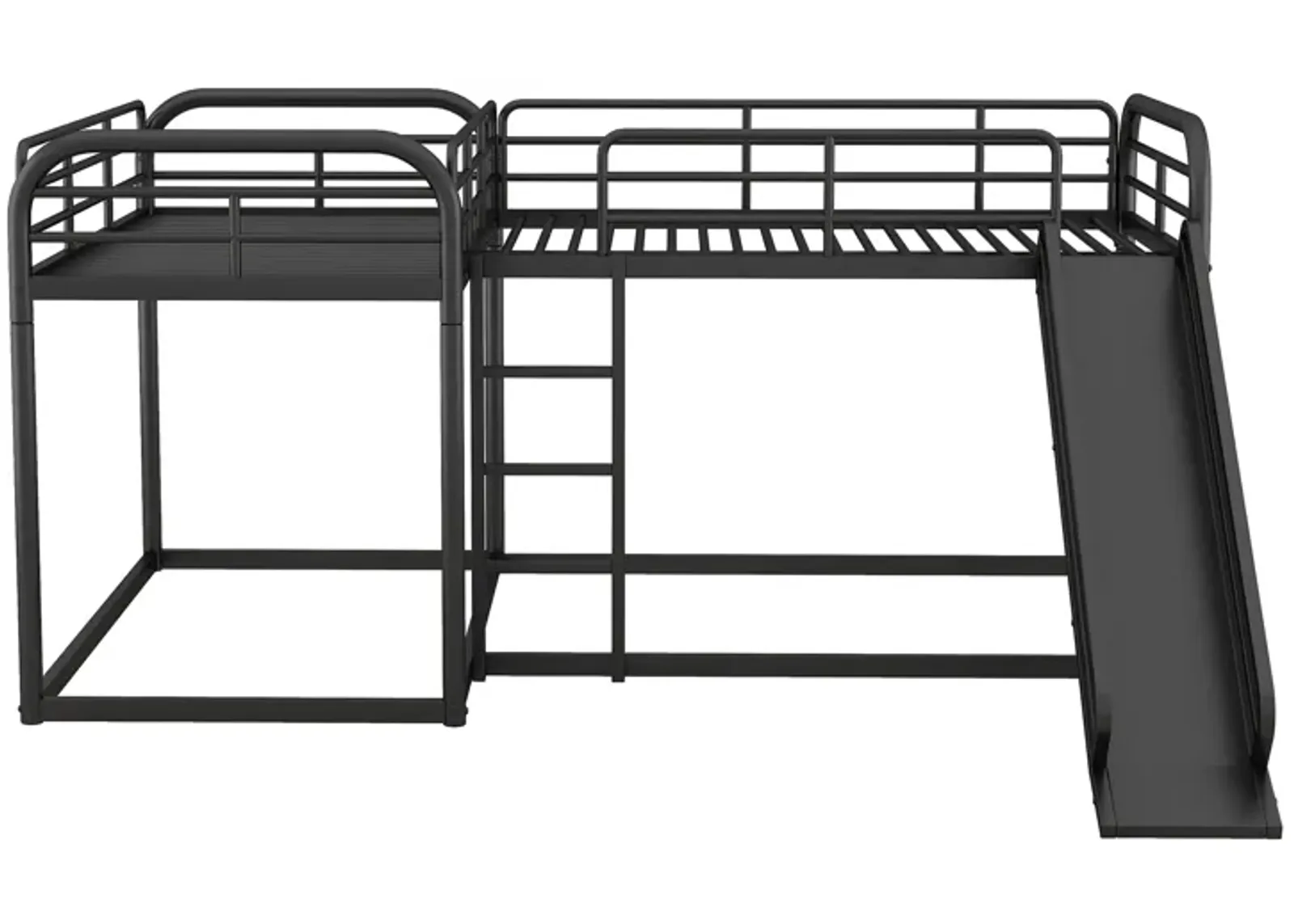 Quad L-Shaped Bunk Bed with Slide