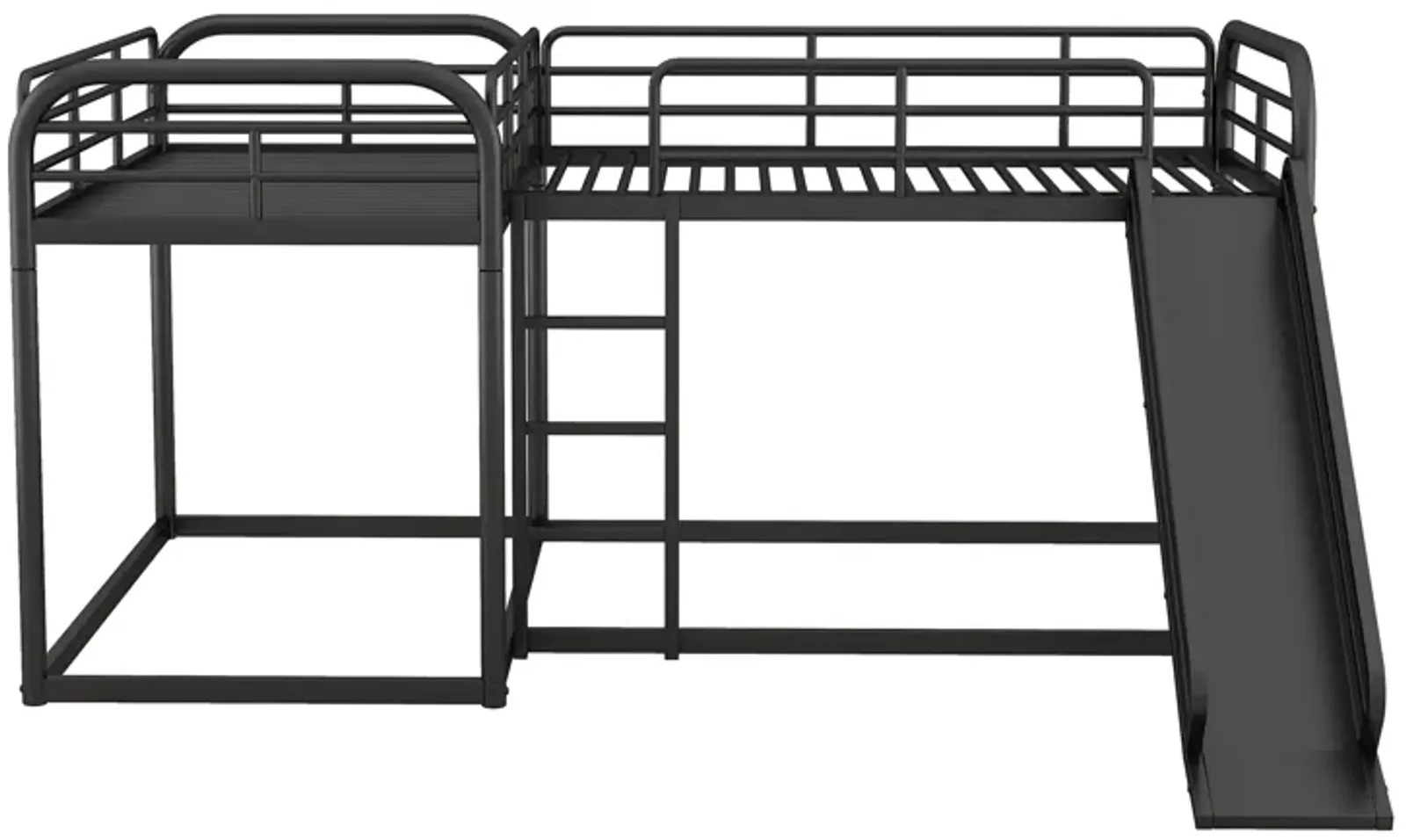 Quad L-Shaped Bunk Bed with Slide