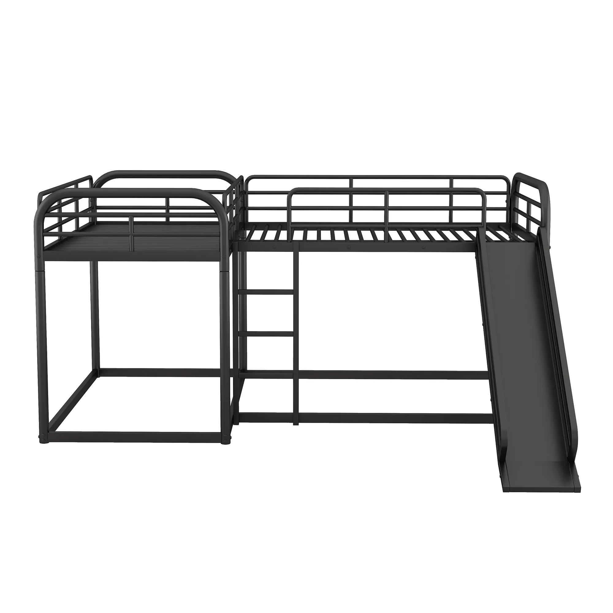 Quad L-Shaped Bunk Bed with Slide