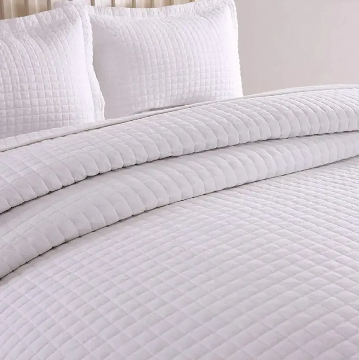 MarCielo White Cotton Quilt Set Bedspread Coverlet B33