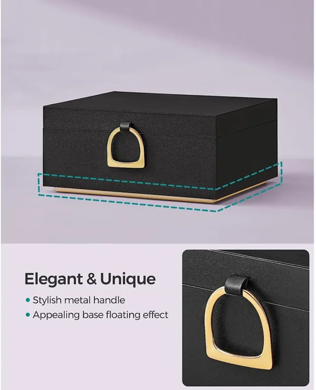 2-Layer Jewelry Box with Handle for Stylish and Portable Storage