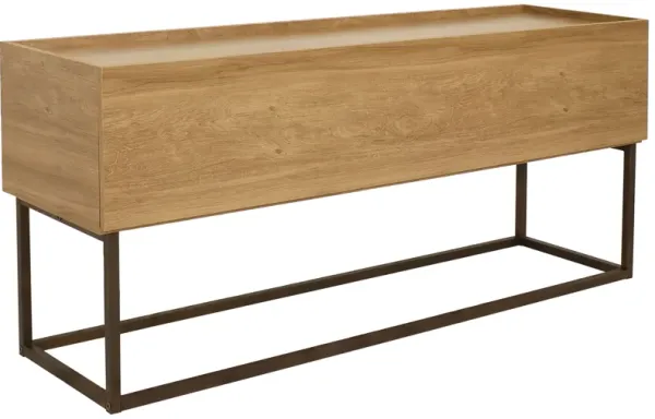 Sunnydaze Industrial-Style MDP Buffet Table - Brown - 54.75 in