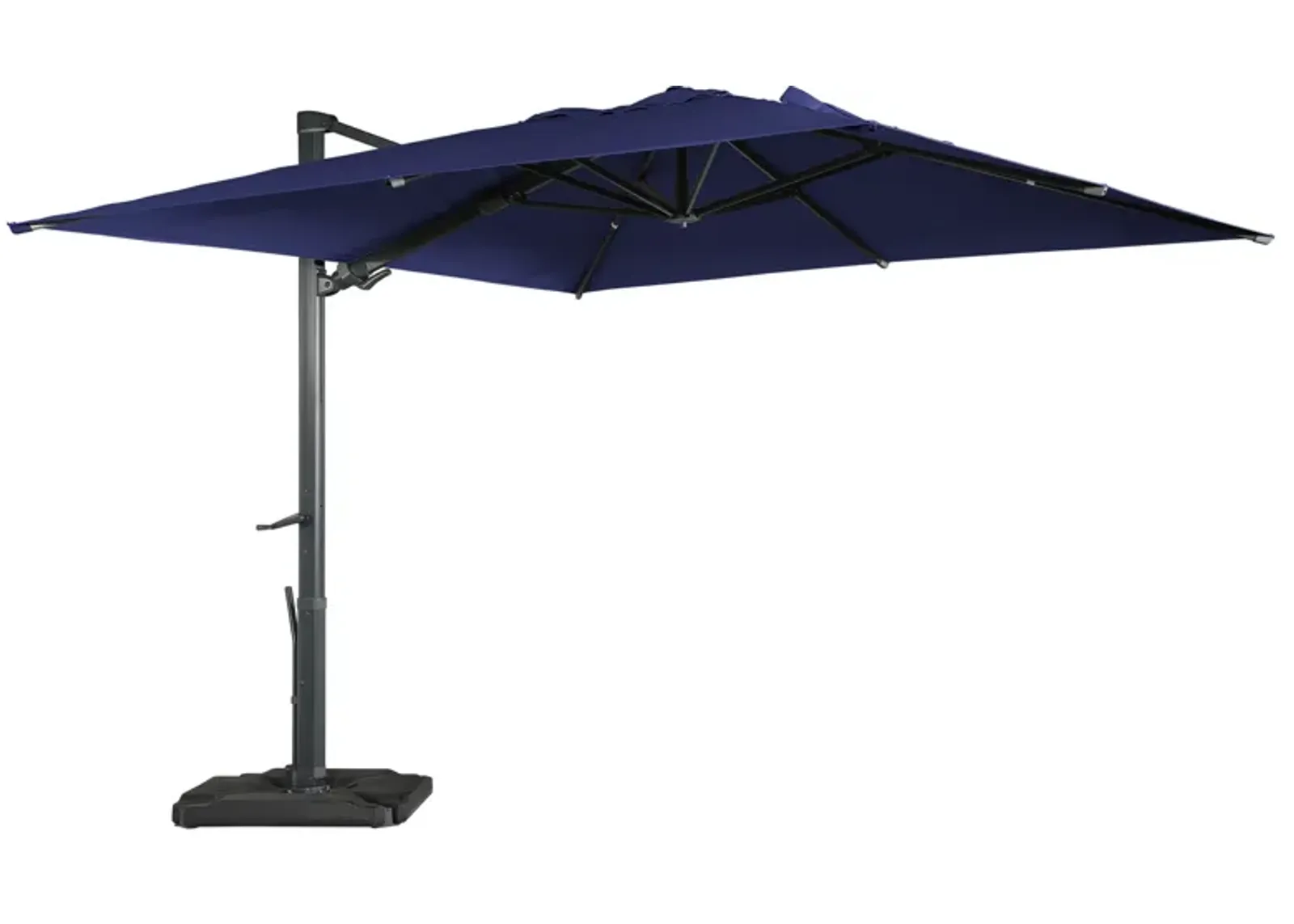 MONDAWE 10ft Square Cantilever Patio Umbrella with Included Base Weight for Outdoor Sun Shade