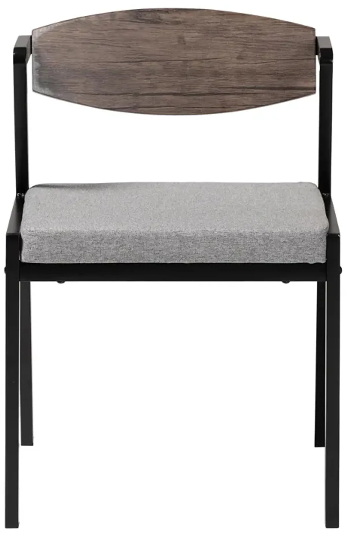 Baxton Studio Revelin Industrial Grey Fabric and Metal 4 Piece Dining Chair Set