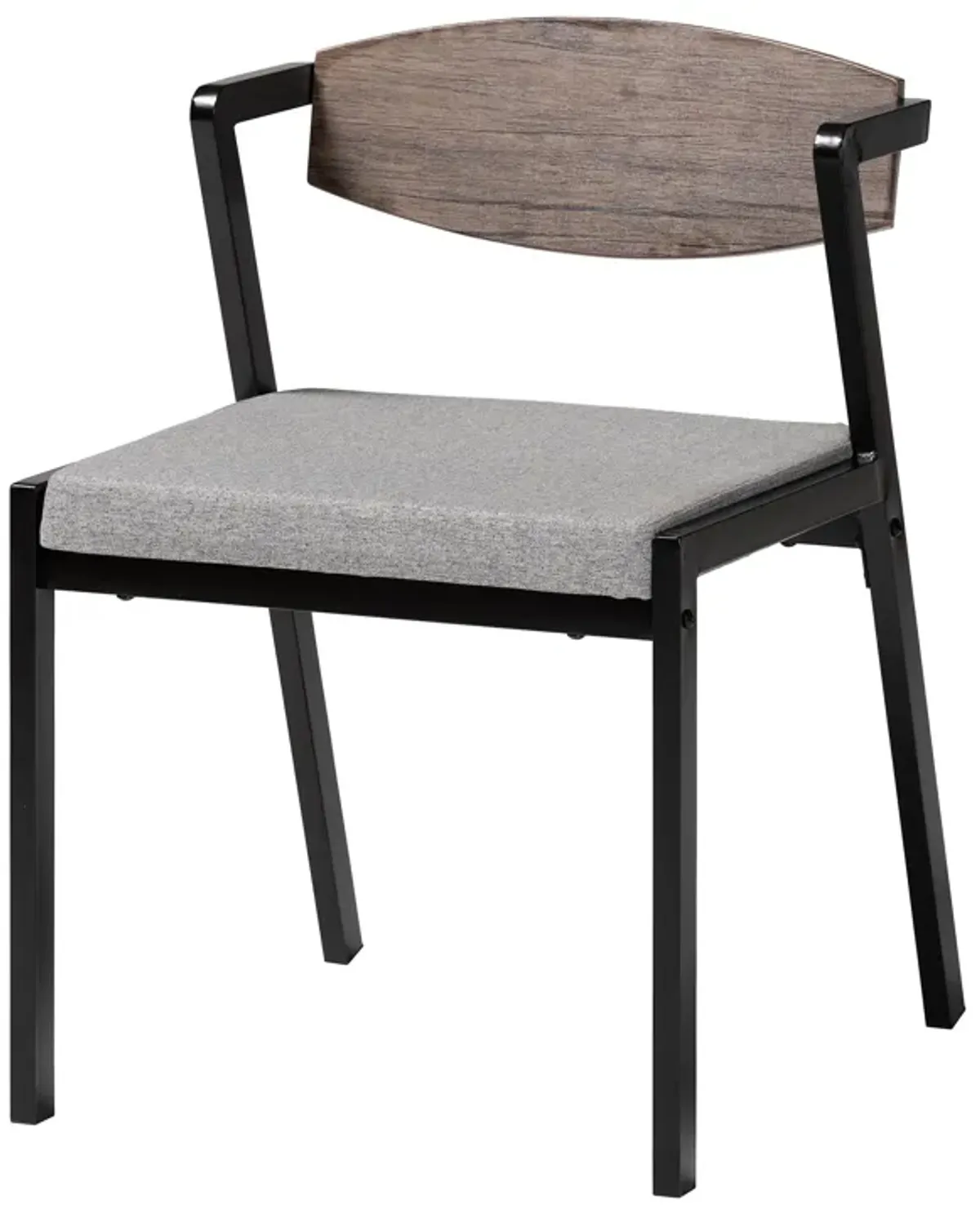 Baxton Studio Revelin Industrial Grey Fabric and Metal 4 Piece Dining Chair Set