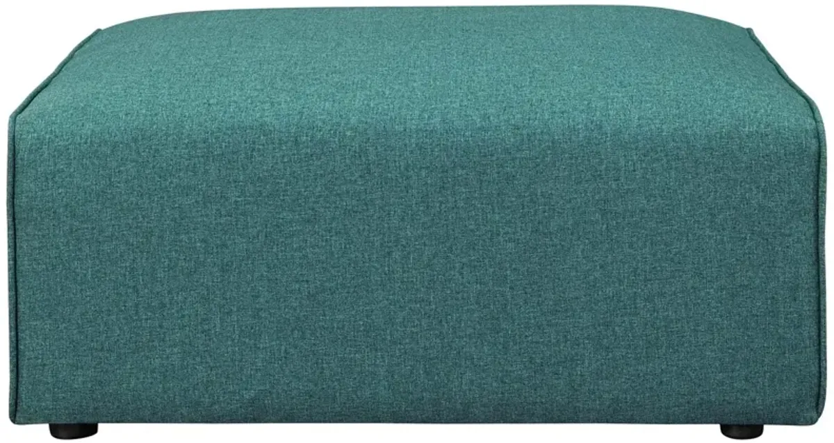 Modway Mingle Polyester Upholstered Generously Padded Ottoman, Blue Fabric