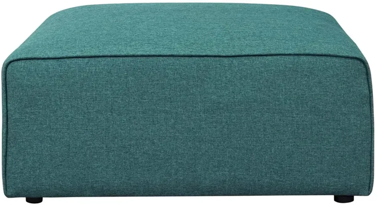 Modway Mingle Polyester Upholstered Generously Padded Ottoman, Blue Fabric