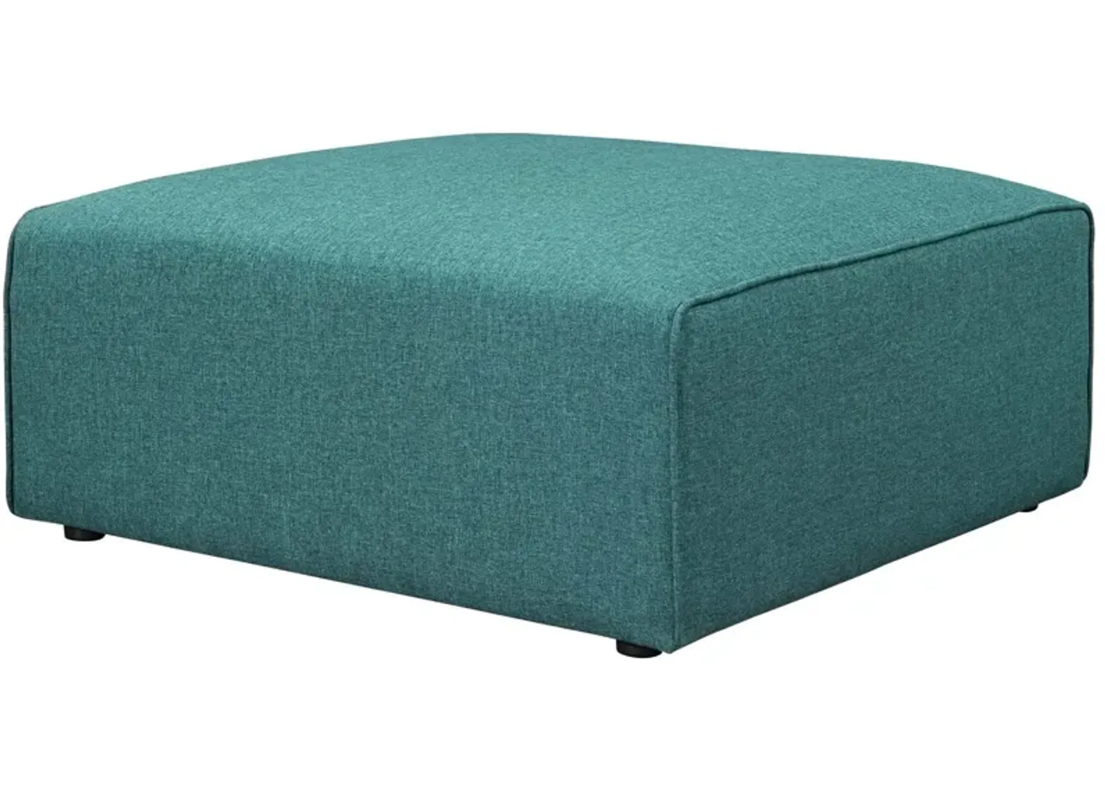 Modway Mingle Polyester Upholstered Generously Padded Ottoman, Blue Fabric