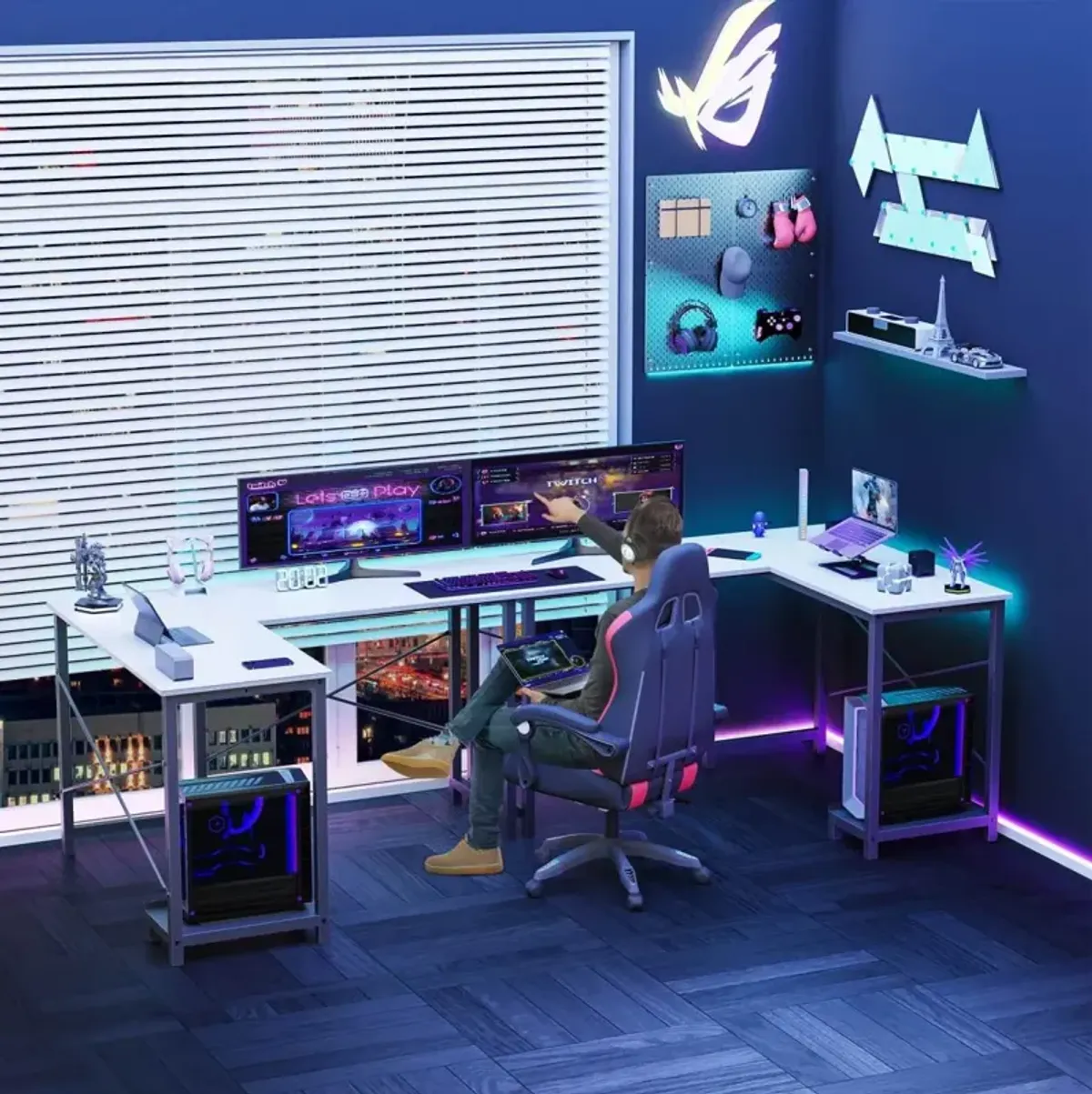 L Shaped Gaming Desk, Hite