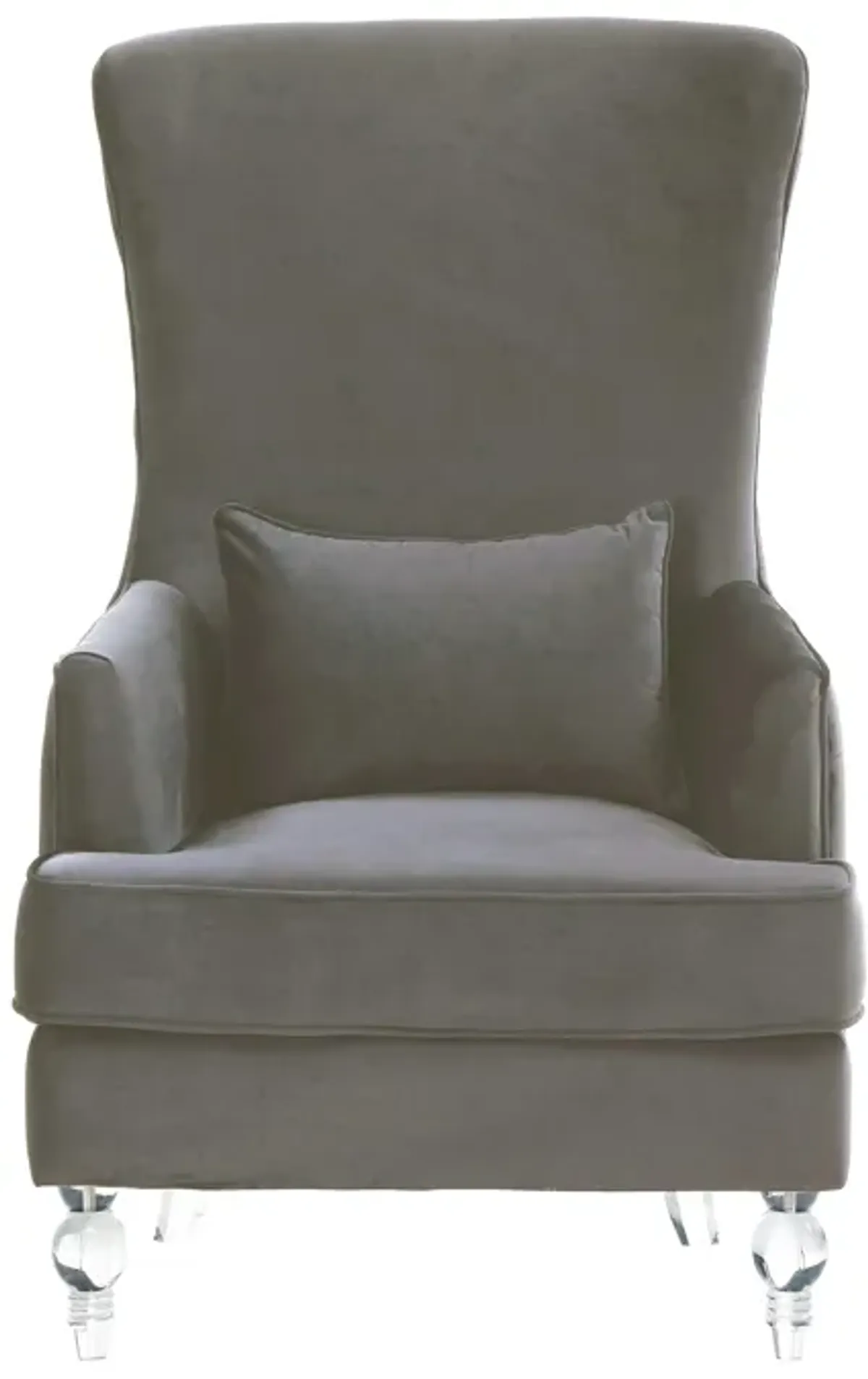 Aubree Cognac Velvet Chair with Acrylic Legs