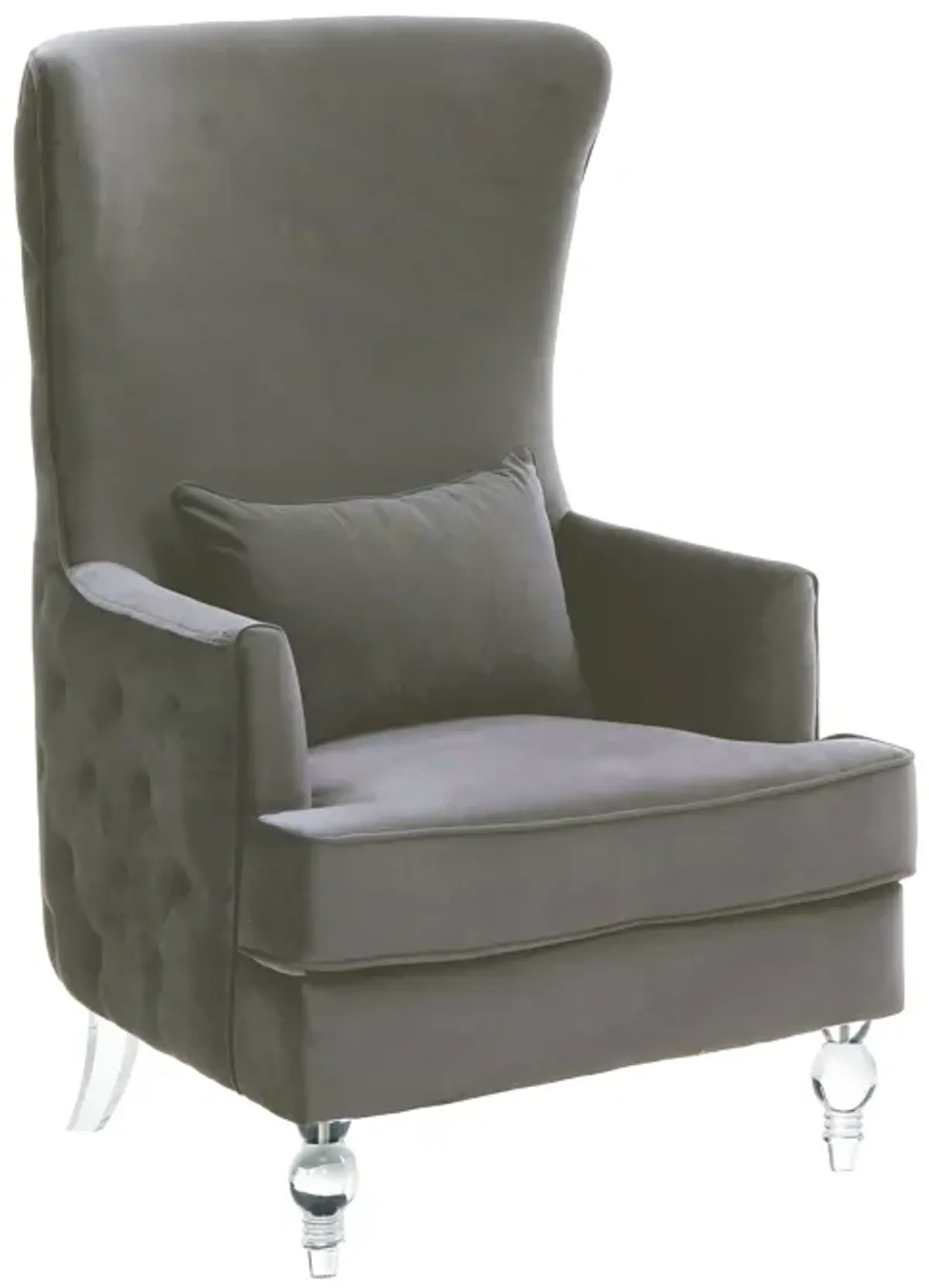 Aubree Cognac Velvet Chair with Acrylic Legs