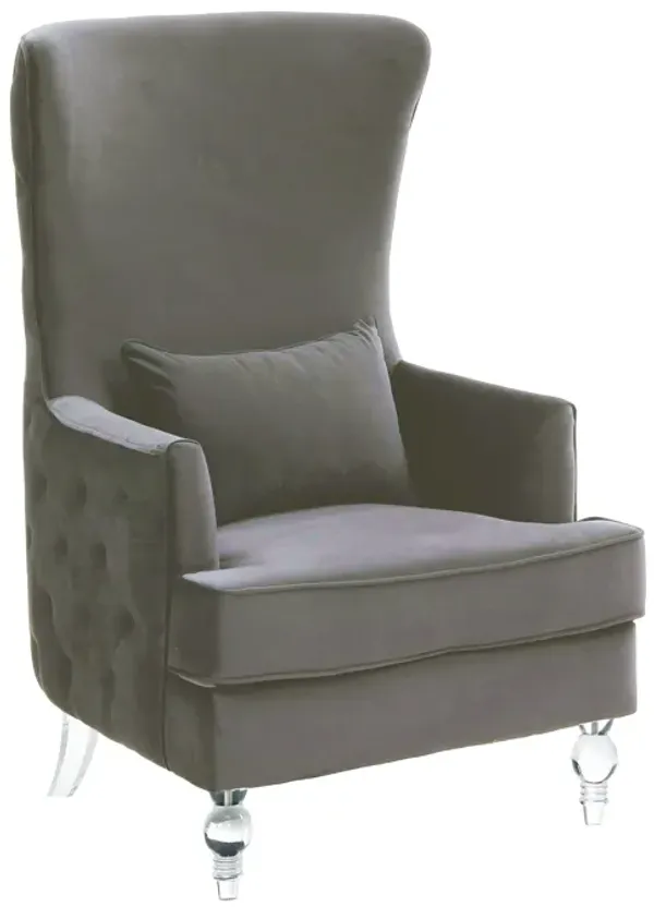 Aubree Cognac Velvet Chair with Acrylic Legs