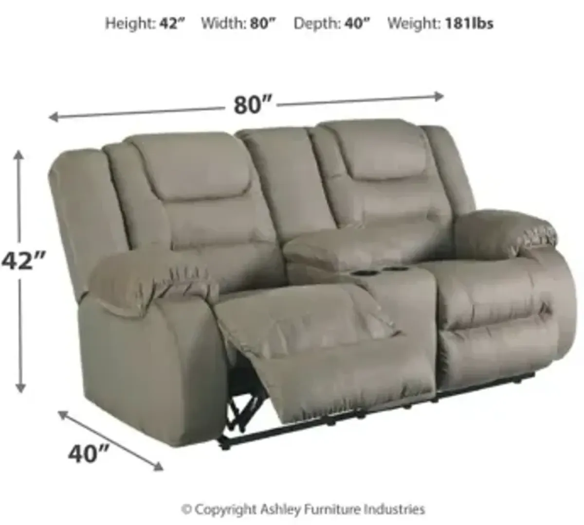 McCade Reclining Loveseat with Console