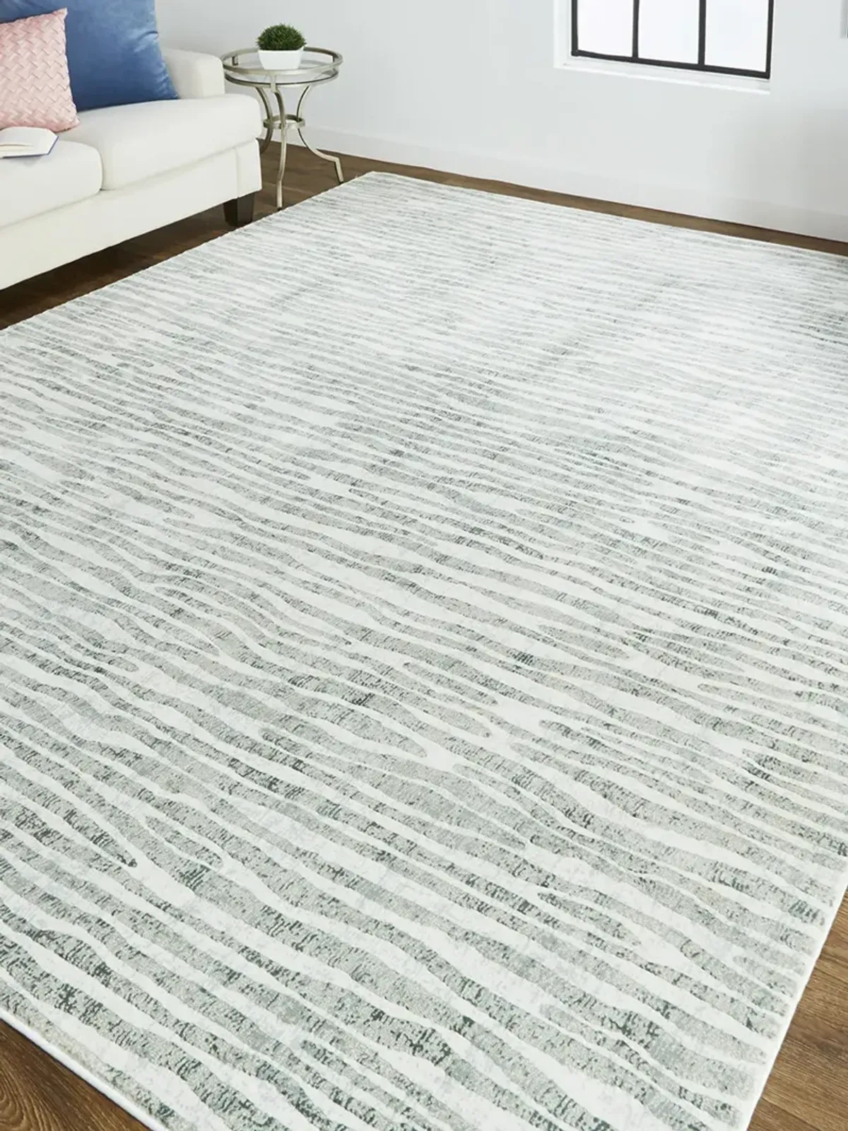 Atwell 3218F Gray/Green/Ivory 3' x 8' Rug