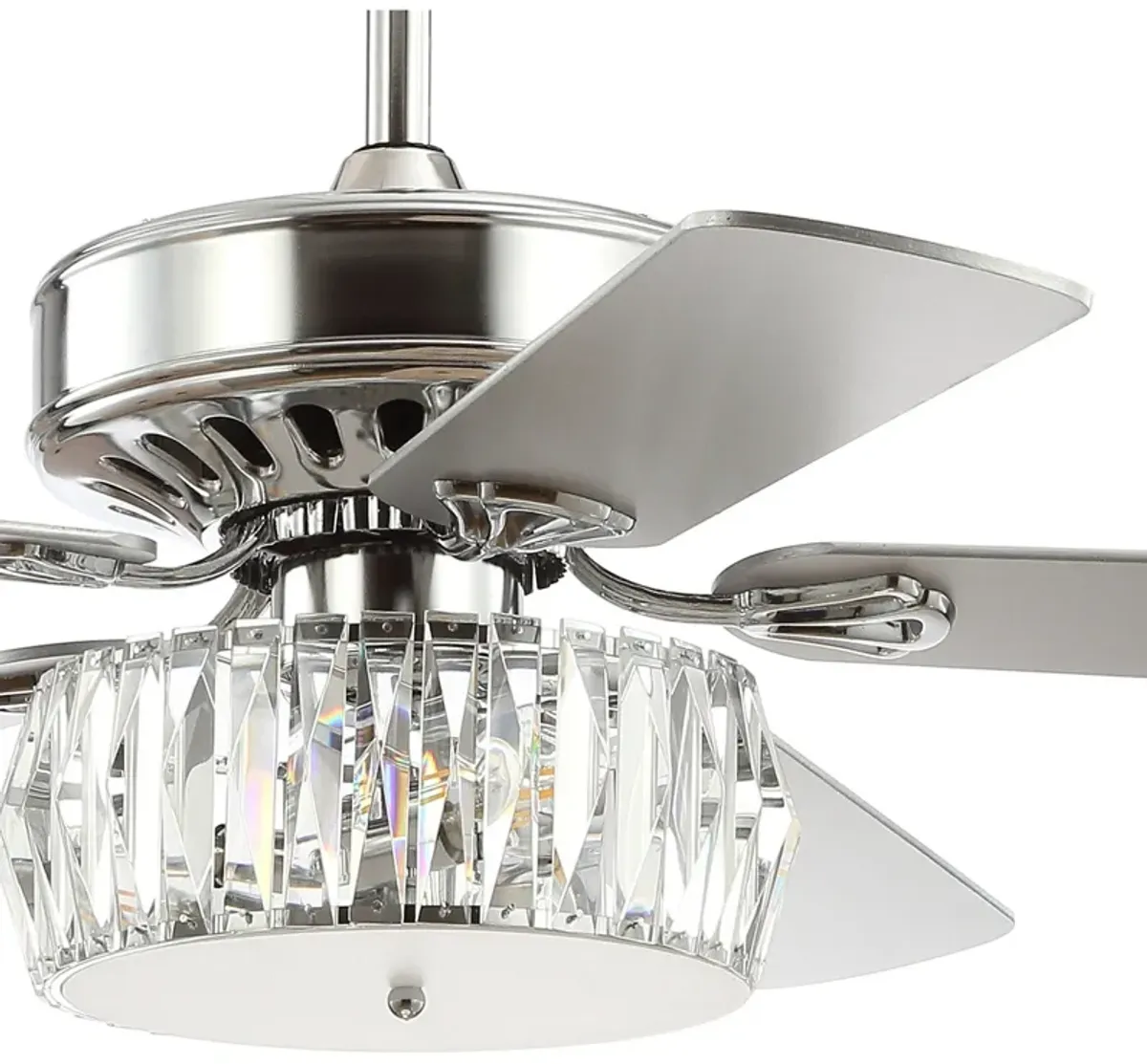 Mandy 3-Light Crystal Prism Drum LED Ceiling Fan With Remote