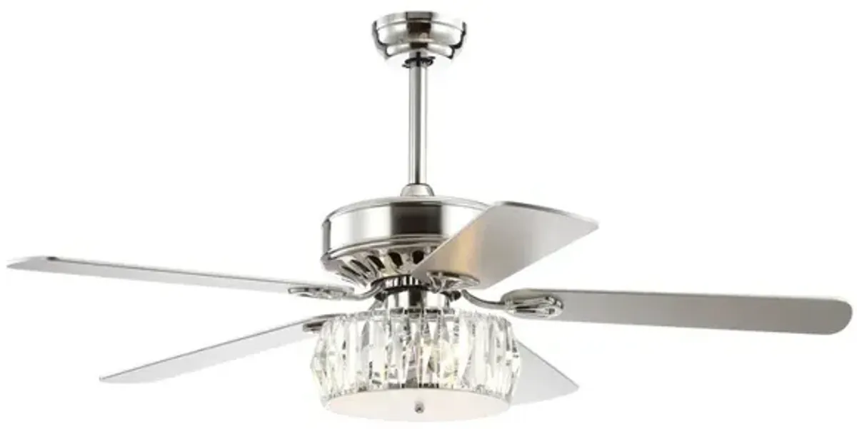 Mandy 3-Light Crystal Prism Drum LED Ceiling Fan With Remote