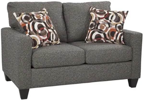 American Furniture Classics Charcoal Loveseat with 2 Accent Pillows