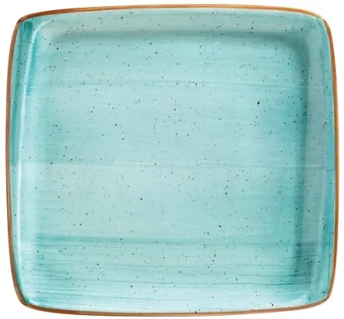 Aqua 10.5" x 10" Square Blue Porcelain Plate
