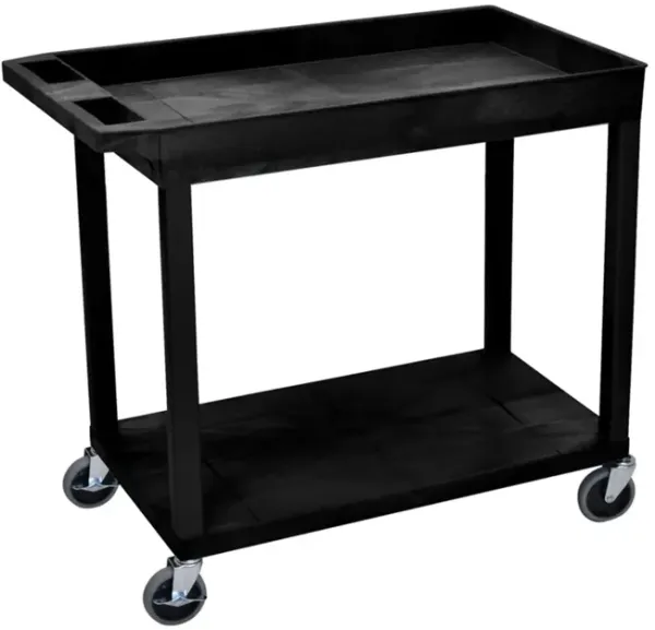 Luxor Black EC12 18x32 Cart 1 Tub/ 1 Flat Shelf