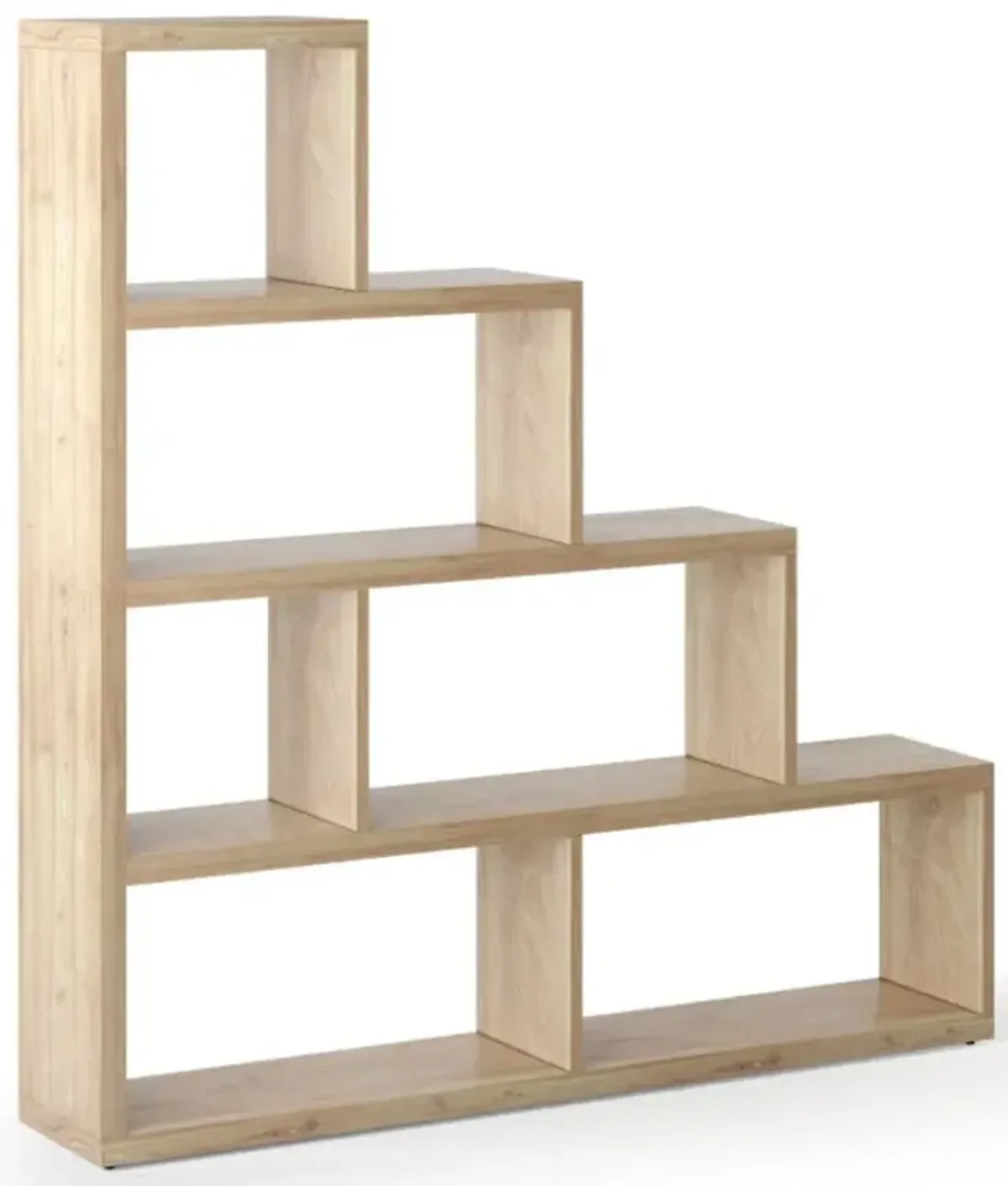 Hivvago 6 Cubes Ladder Shelf Corner Bookshelf Storage Bookcase