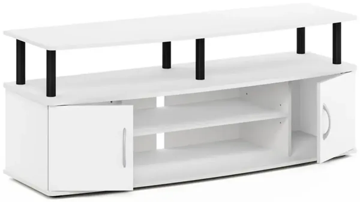 Furinno JAYA Large Entertainment Center Hold up to 55-IN TV, White/Black