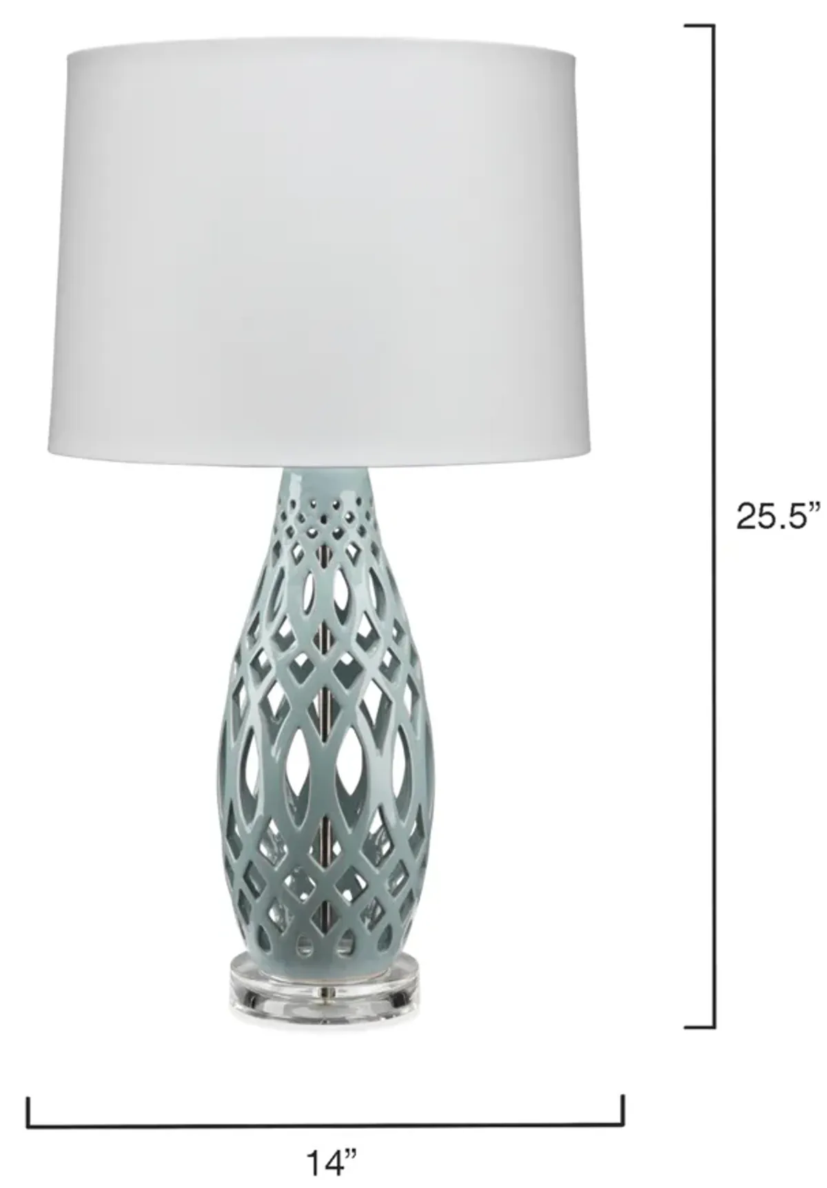 Filigree Ceramic Table Lamp, Blue