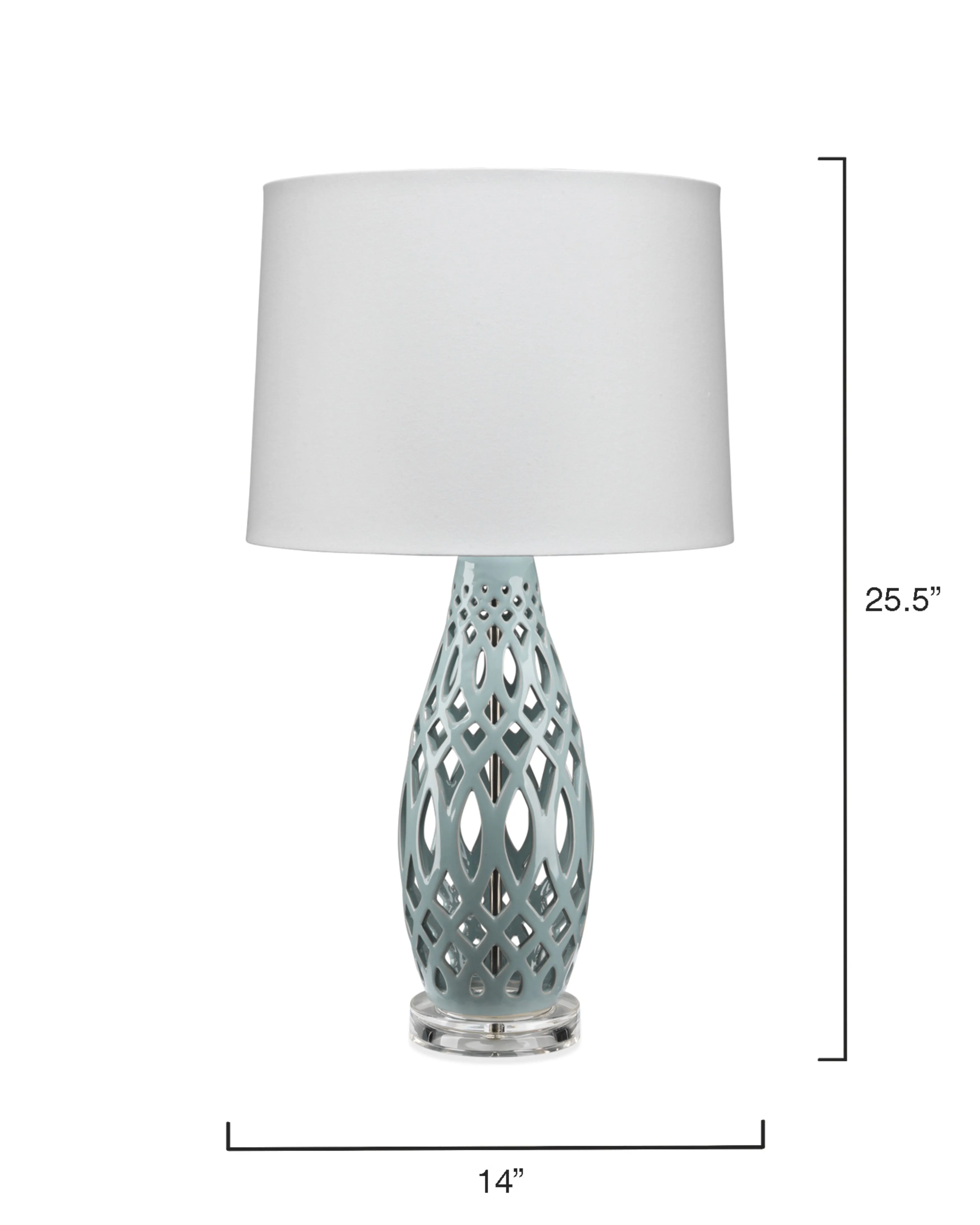 Filigree Ceramic Table Lamp, Blue