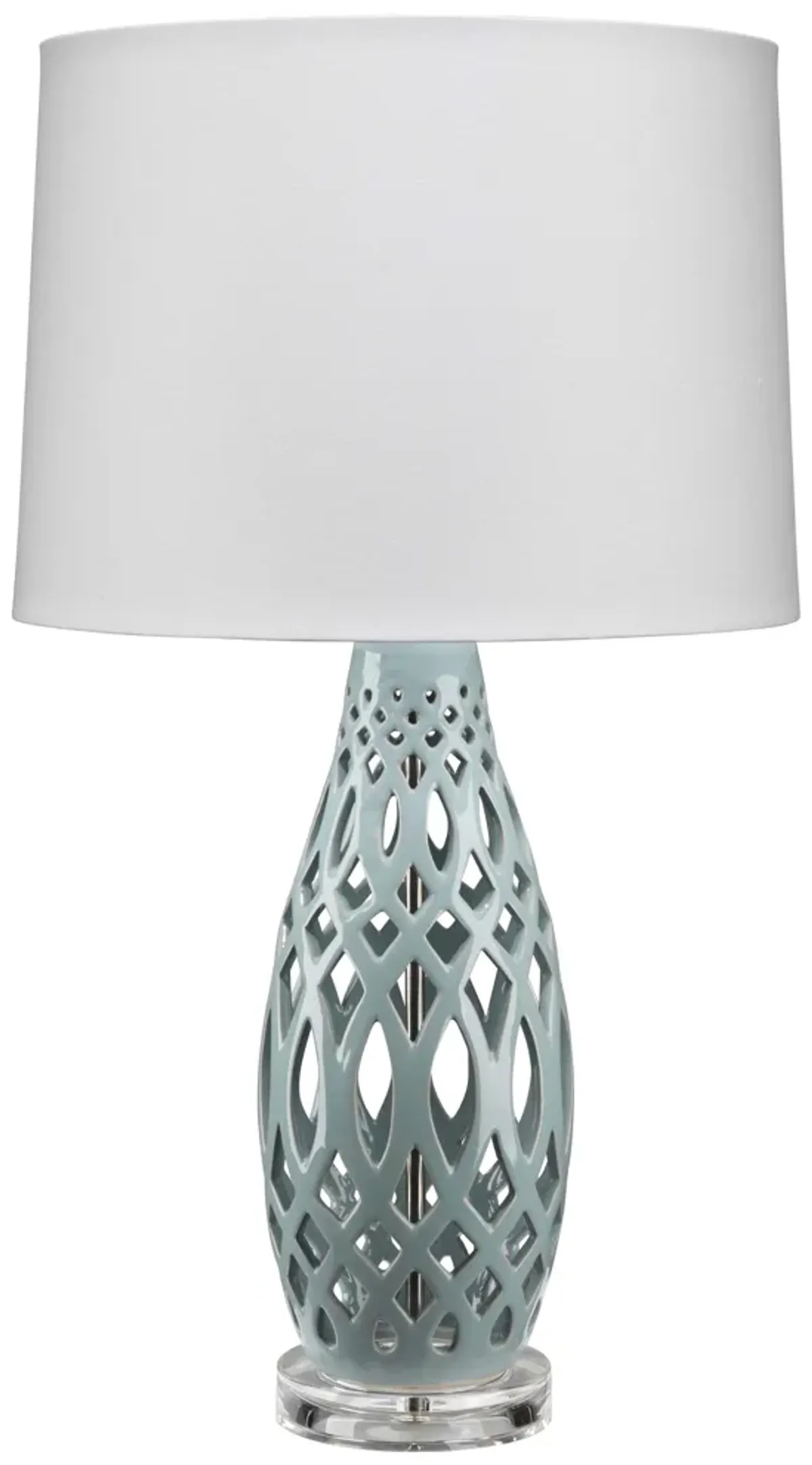 Filigree Ceramic Table Lamp, Blue