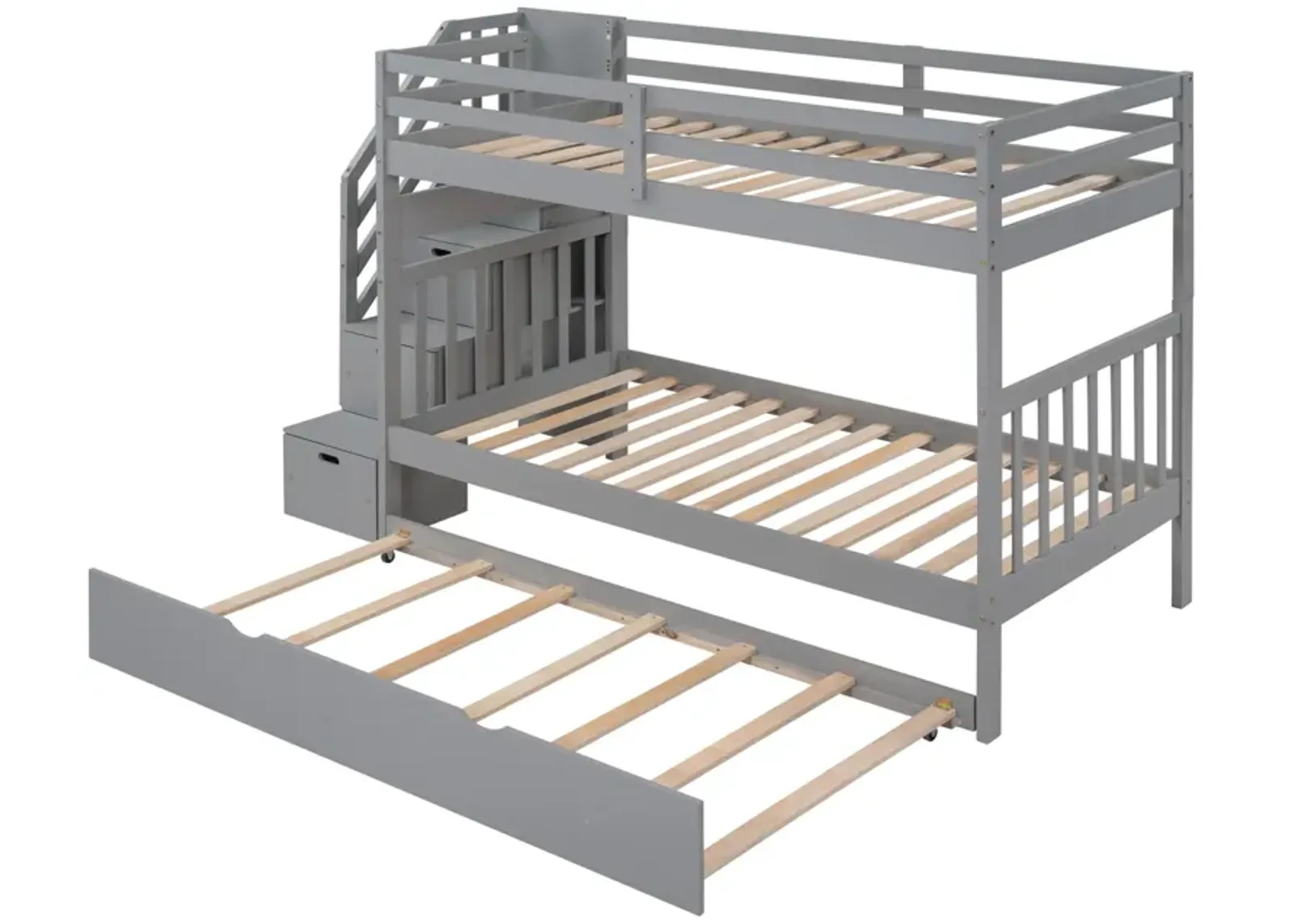 Twin Over Twin/Full Bunk Bed With Twin Size Trundle