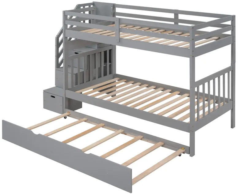 Twin Over Twin/Full Bunk Bed With Twin Size Trundle