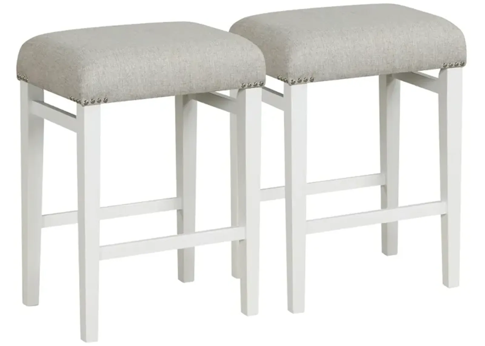 2 Pieces Backless Barstools with Padded Seat Cushions