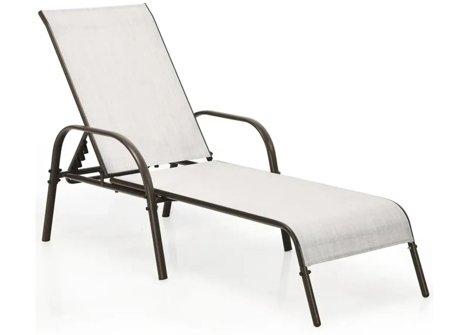 Adjustable Patio Chaise Folding Lounge Chair with Backrest