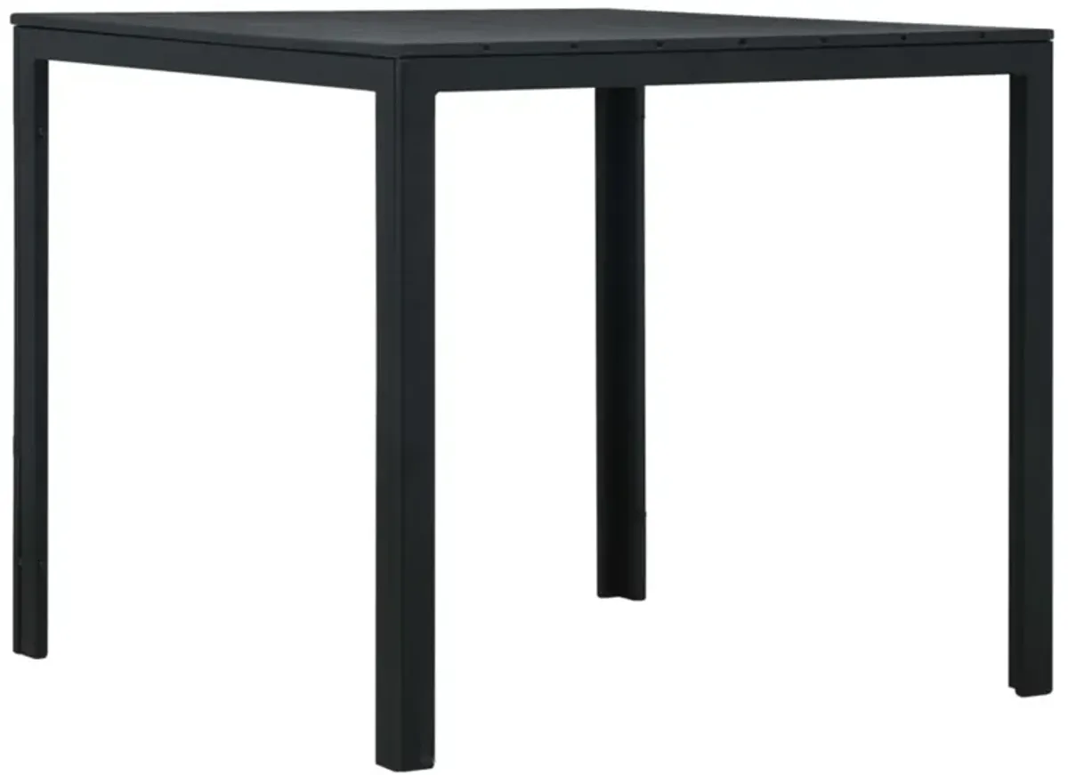 vidaXL Coffee Table Black 30.7"x30.7"x29.1" HDPE Wood Look