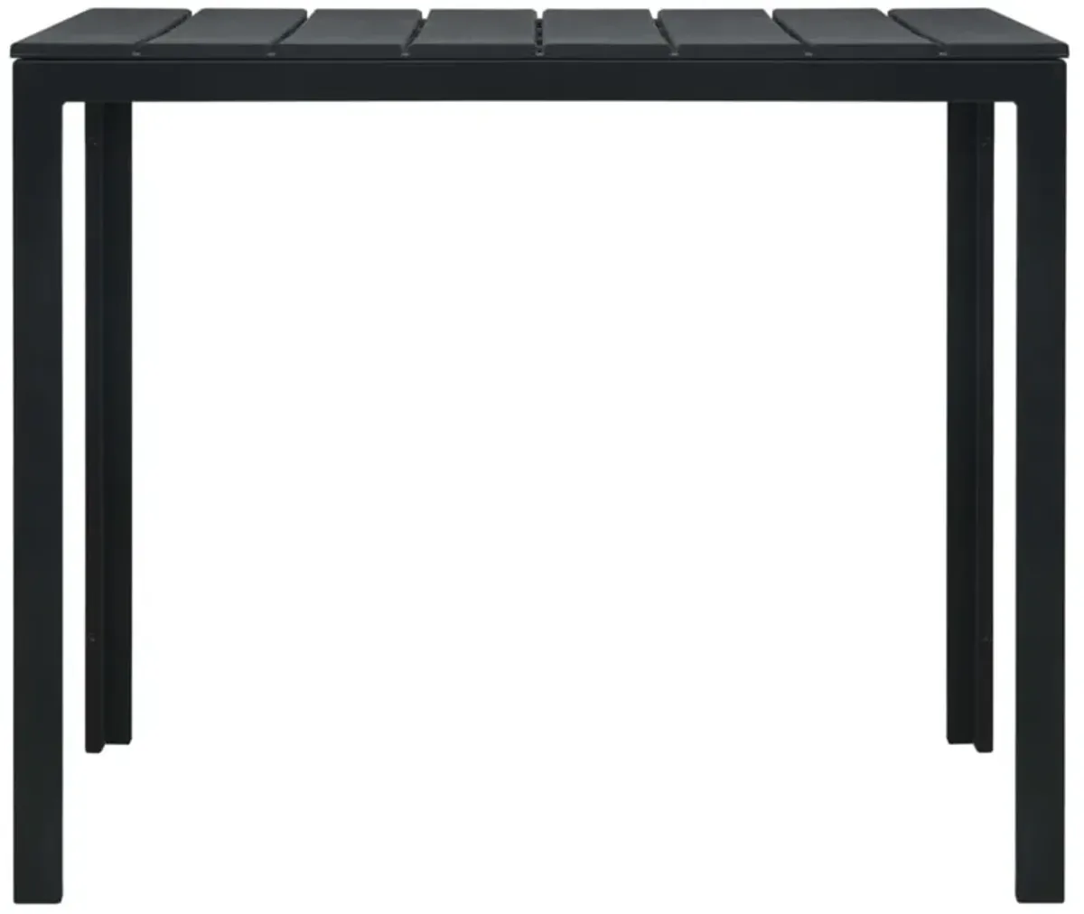 vidaXL Coffee Table Black 30.7"x30.7"x29.1" HDPE Wood Look