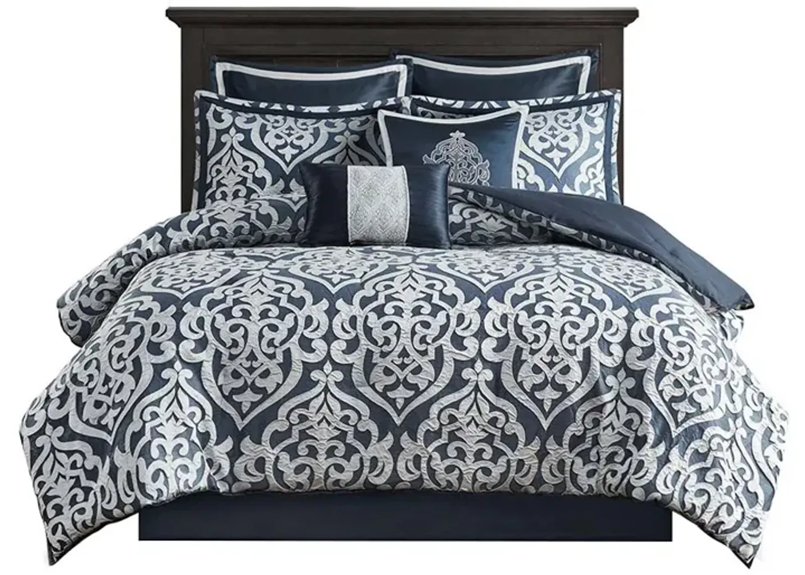 Gracie Mills Pineda Luxurious 8-Piece Jacquard Comforter Set