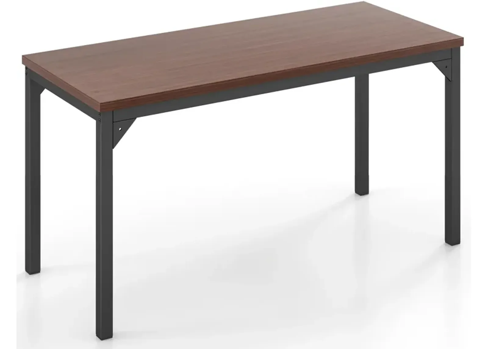 55 Inch Conference Table with Heavy-duty Metal Frame-Brown