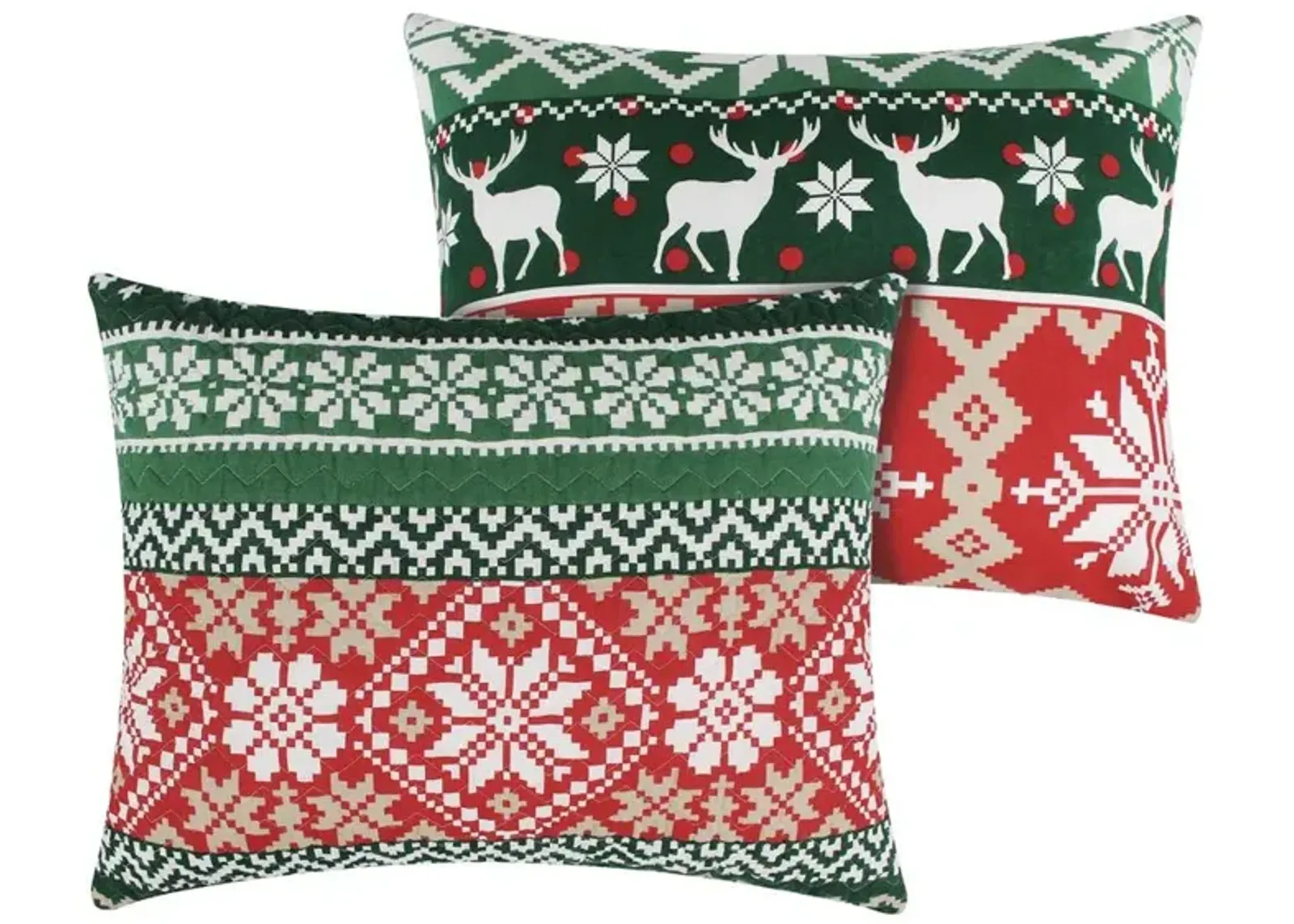 Greenland Home Fashion Fair Isle Ultra Comfortable Pillow Sham Standard Red