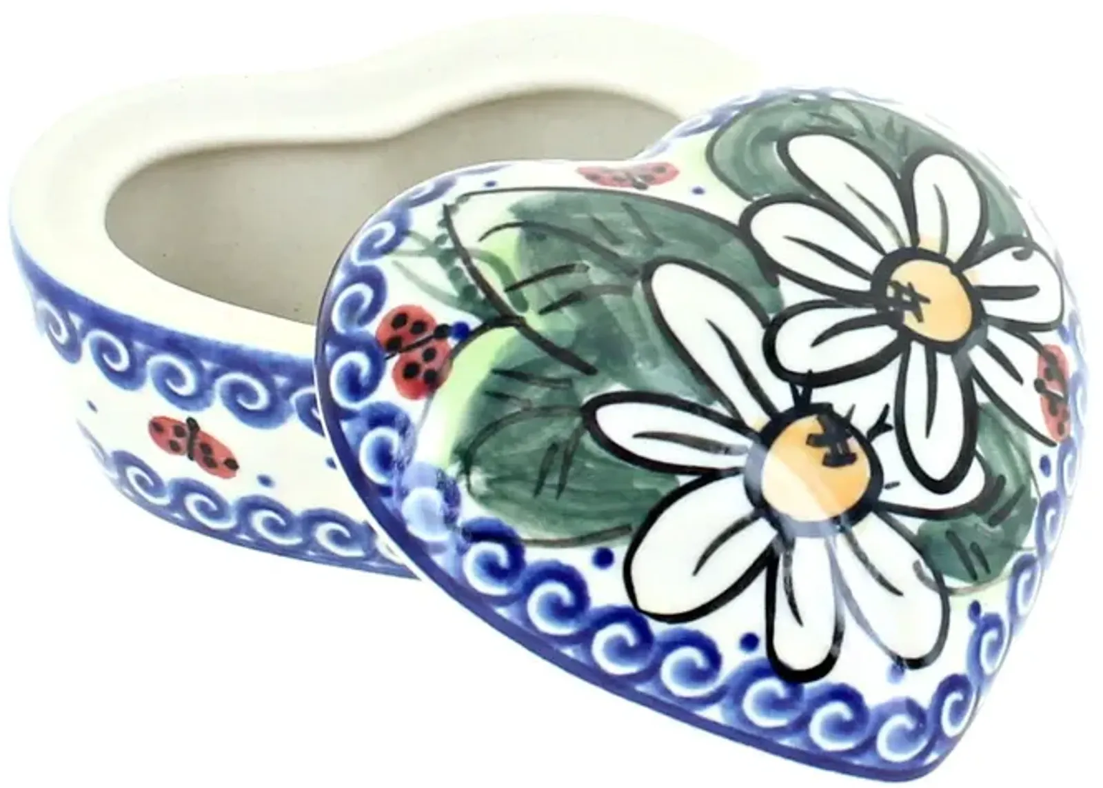 Blue Rose Polish Pottery Savannah Small Heart Box