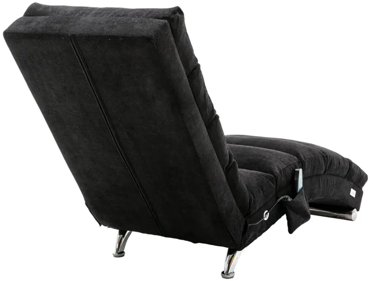 Linen Chaise Lounge Indoor Chair -  Modern Long Lounger for Office or Living Room