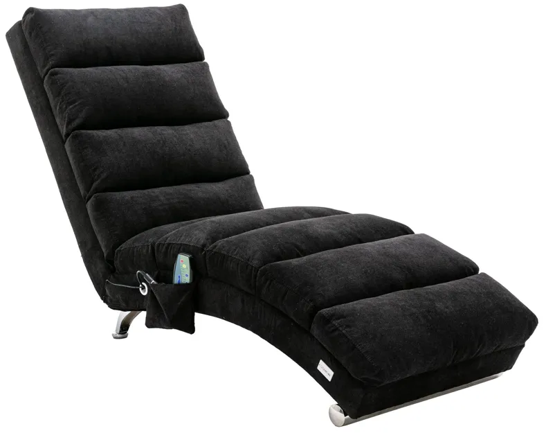 Linen Chaise Lounge Indoor Chair -  Modern Long Lounger for Office or Living Room