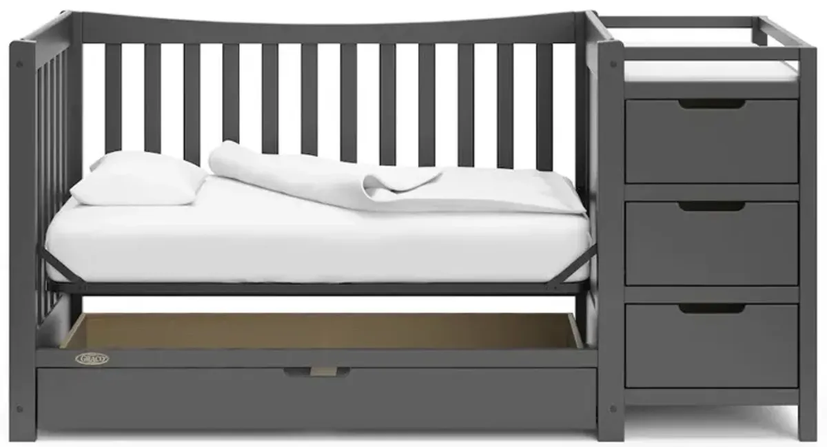 Graco Remi All-in-One Convertible Crib with Drawer and Changer (Gray)